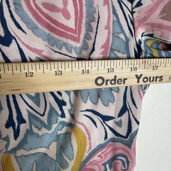 Etro ladies floral print boho butterfly keyhole midi silk dress size 44 us 10 - Picture 10 of 15